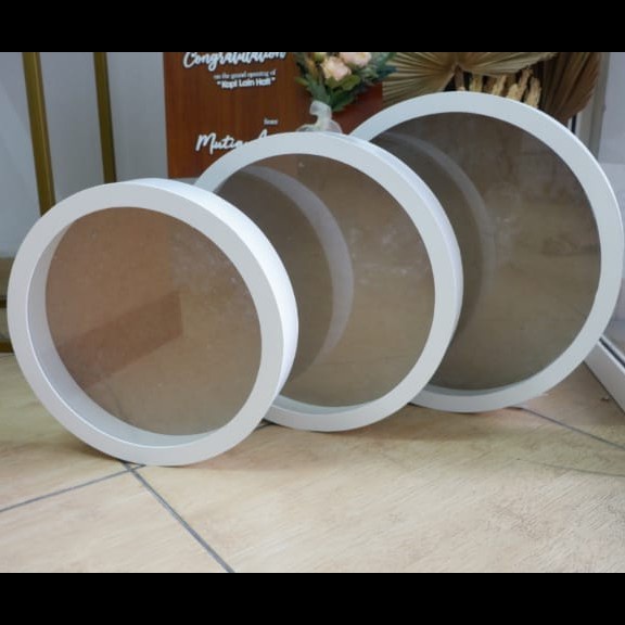 READY FRAME BULAT TRANSPARAN 35CM / BUNDAR/ CIRCLE SCRABBOOK, MAHAR TERLARIS