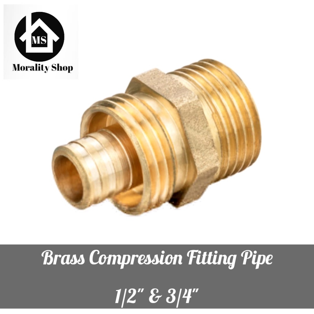 Sok Sambungan Pipa air panas Kuningan 1/2&quot; 3/4&quot; SPL - Sock Drat Luar Brass Comprassion Fitting Pipe