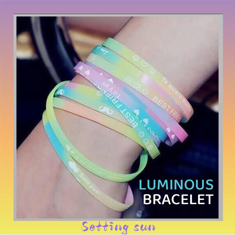 Bracelet Silicon Luminous Luminous Couple Wristband Untuk Wanita/Pria TN