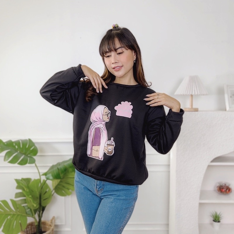 BEFAST - ZEC OOTD Sweater HAYAN / FLEECE Sweater My Crown / Atasan Lengan Panjang / Sweater Casual Remaja ABG / Pakaian Kekinian Wanita / Sweater Oversize Terbaru / Fashion Wanita Hijab / Sweater Motif / Termurah