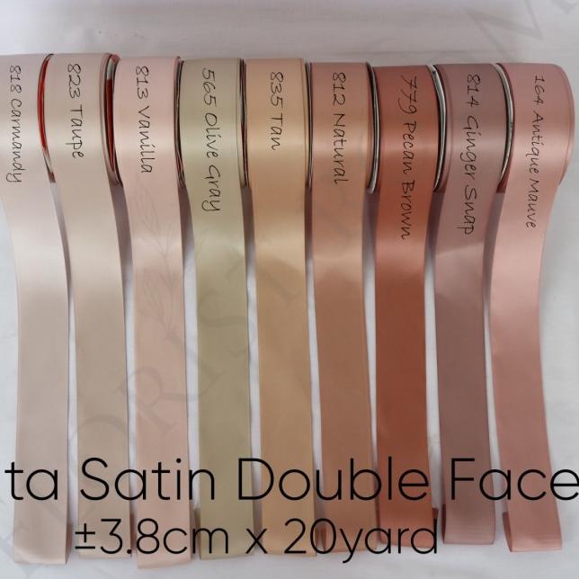 

Pita satin Double Face ±3.8cm - Satin - Ribbon - 835 Tan