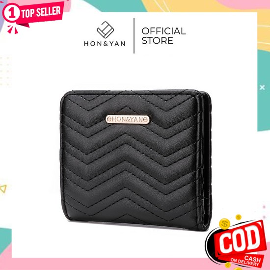Dompet Wanita Lucu Lipat Dua Kali Two-Fold Ribbon Zipper Miniso [Honyan] Dompet Lipat Wanita Card Ho
