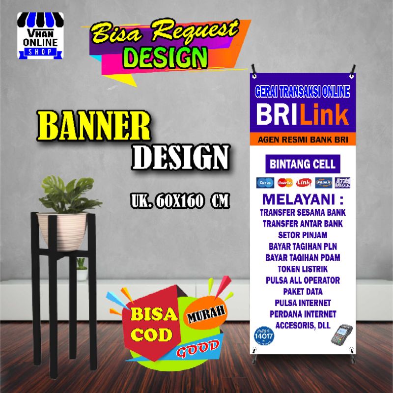 Spanduk Banner Backdrop Agen Brilink berdiri simple