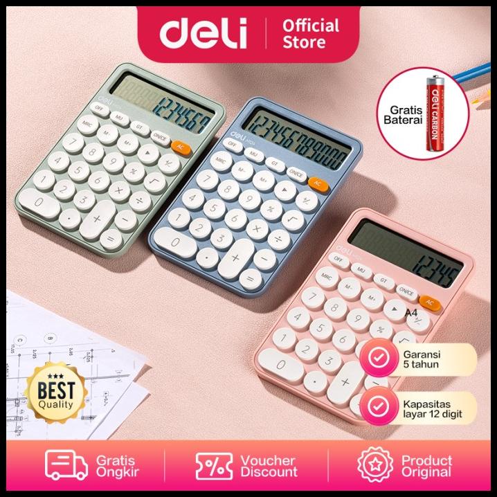 

Deli Calculator / Kalkulator Portable Pastel Garansi 5 Tahun Em124