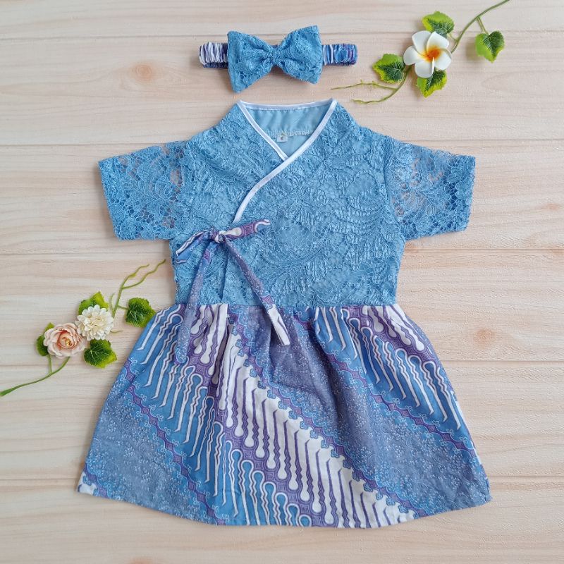 Hanbok Bayi / Hanbok Anak /  Hanbok Brokat warna DENIM