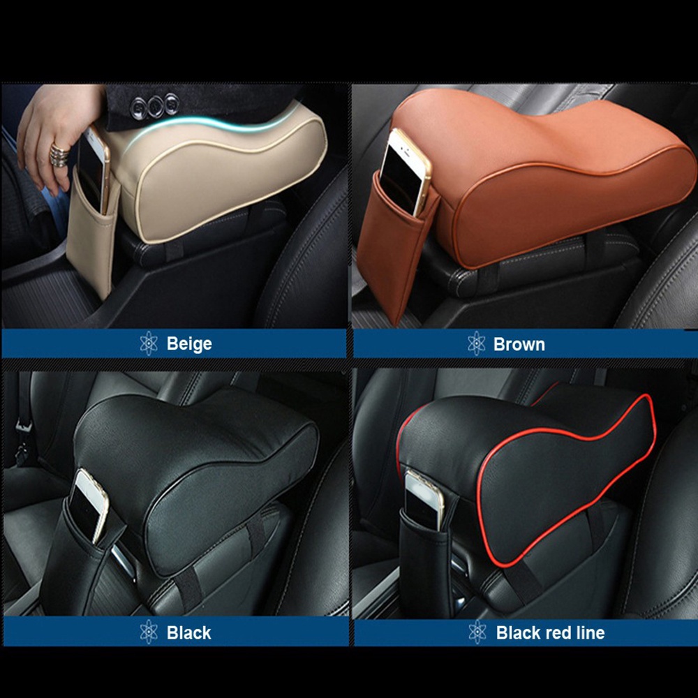 Bantal Siku Sandaran Tangan Mobil Car /Alas Bantal Tangan Arm Rest TEBAL Kulit Lembut Premium/Pad Sandaran Tangan Pusat Mobil Kulit Universal Kotak