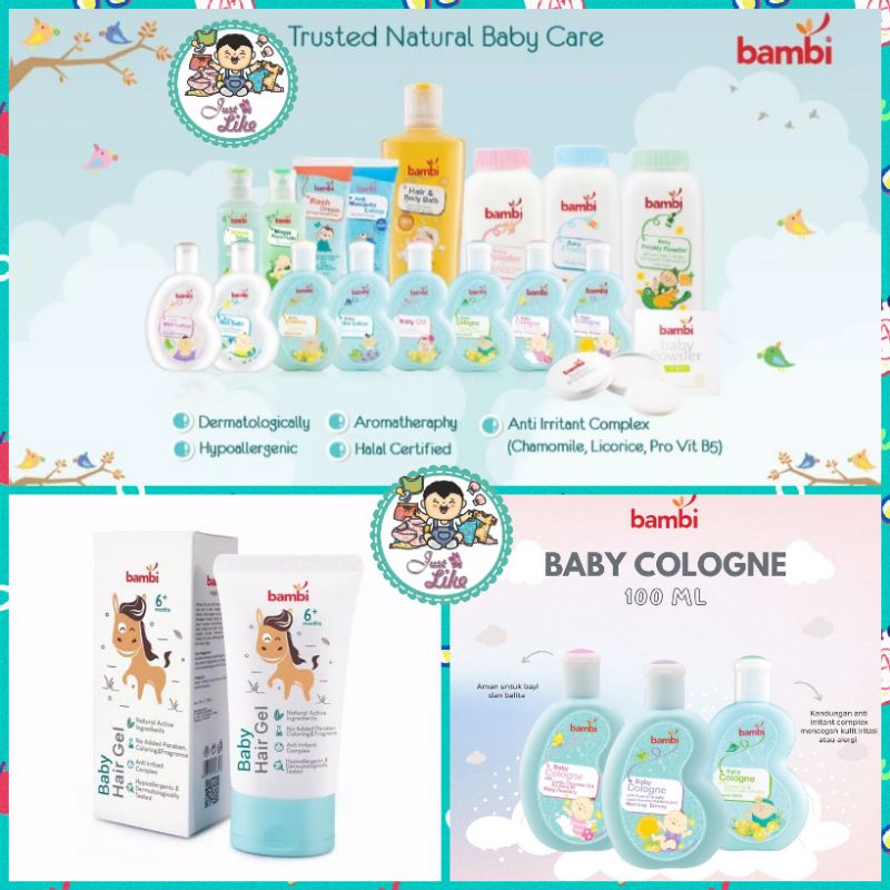 Jual Bambi Baby Cologne 100ml | Bambi Baby Hair Gel | Shopee Indonesia