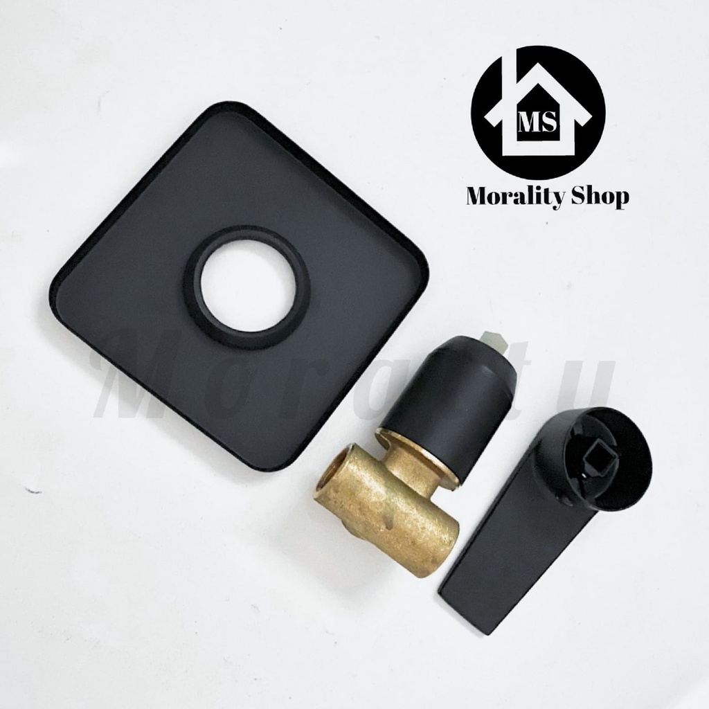 Stop Kran Shower Tanam Panas Dingin Hitam 94B - Stop Keran air Shower Stainless Kotak Brass Valve Shower Mixer BLack