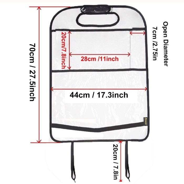 Cover Pelindung Jok kursi Belakang Mobil Bening Transparan + Kantung