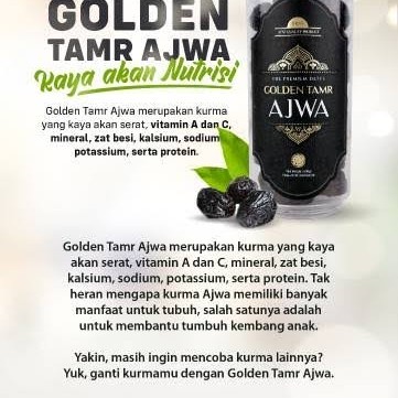 

Kurma Golden Tamr Ajwa Premium 500 Gram Asli Original Murah