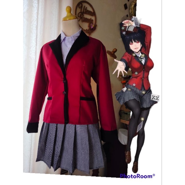 utomorumja cosplay kostum anime kakegurui Jabami Yumeko Saotome Mary Momobami Ririka Kirari Suzui