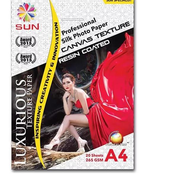 

Kertas Foto - SUN Professional Silk Photo Paper 265 A4 CANVAS Texture - Watermark SUN