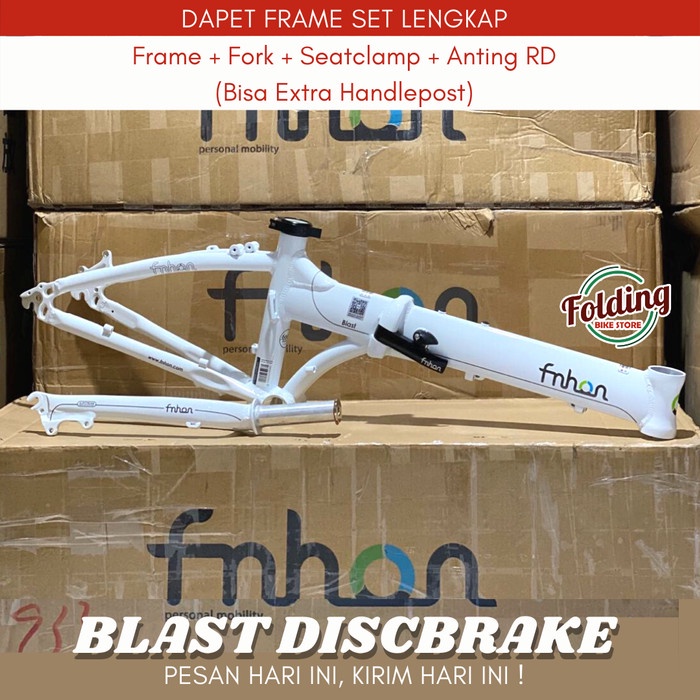 Frame Frame Sepeda Lipat Fnhon Blast Putih White Discbrake 20 Plus Not Storm