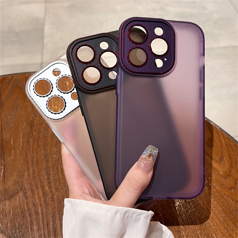 Hard Case matte Mewah Proteksi Kamera Belakang iPhone 14 Pro Max Plus 13 Pro Max shockproof