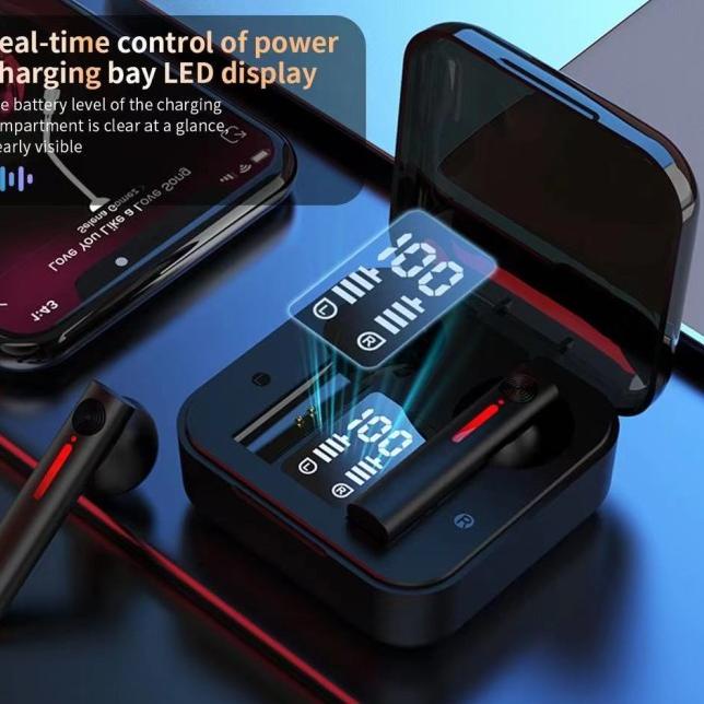 T13 Headset Bluetooth Full Bass Tws Wireless Earphone Noise Cancel - T13-HITAM