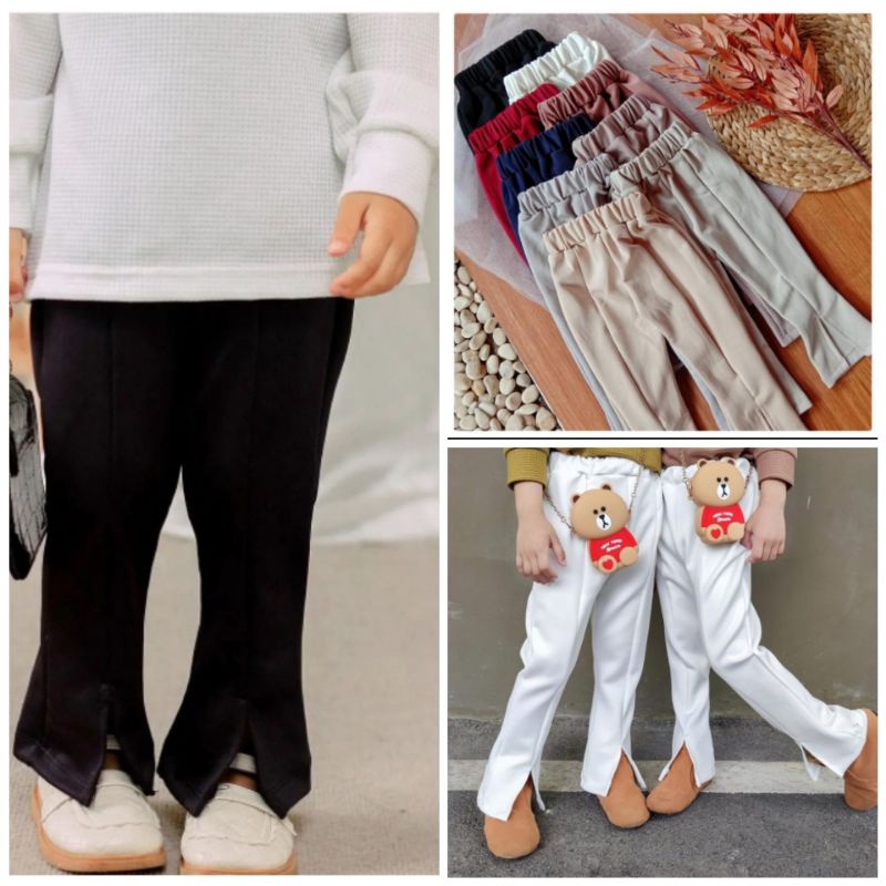 Celana Cutbray Scuba Belah Anak Perempuan 1-5 Tahun I Celana Panjang Anak Cewek