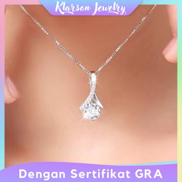 Klarson Jewelry Kalung Tura berlian replika / replika berlian eropa/lapis emas 18k Sterling Silver B