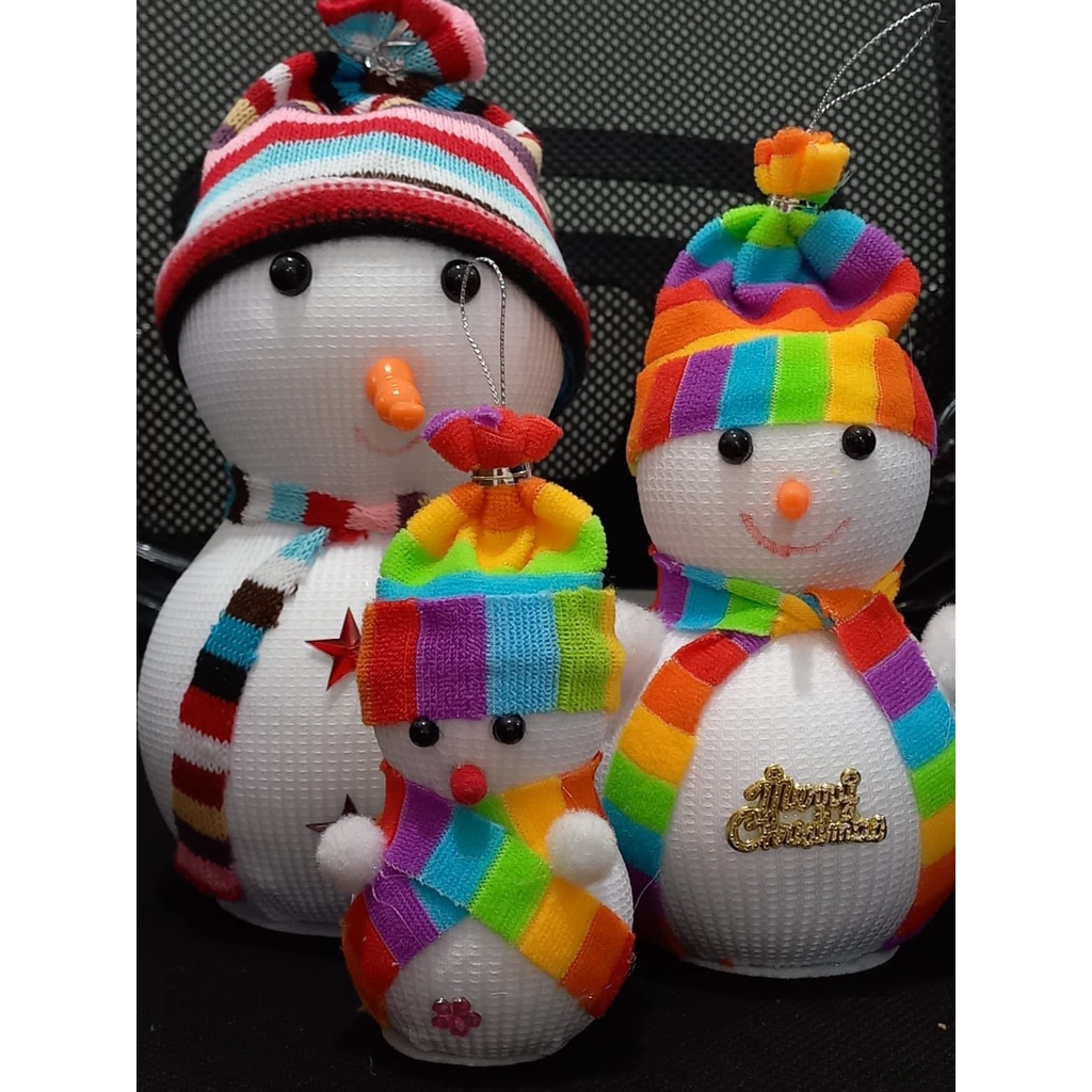 (1KG) SHENAR BONEKA SNOWMAN SET 3IN1 / BONEKA NATAL / BONEKA CHRISTMAS / BONEKA HAMPERS / BONEKA SALJU