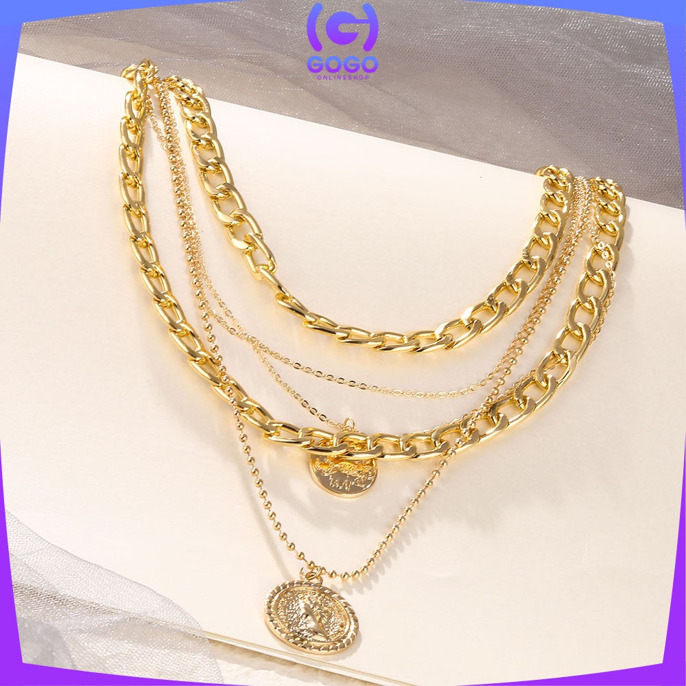 GOGO-K72 K74 Kalung Wanita Fashion Aksesoris Korea Kalung Choker Retro Kalung Anti Karat Kalung Love Kalung Vintage