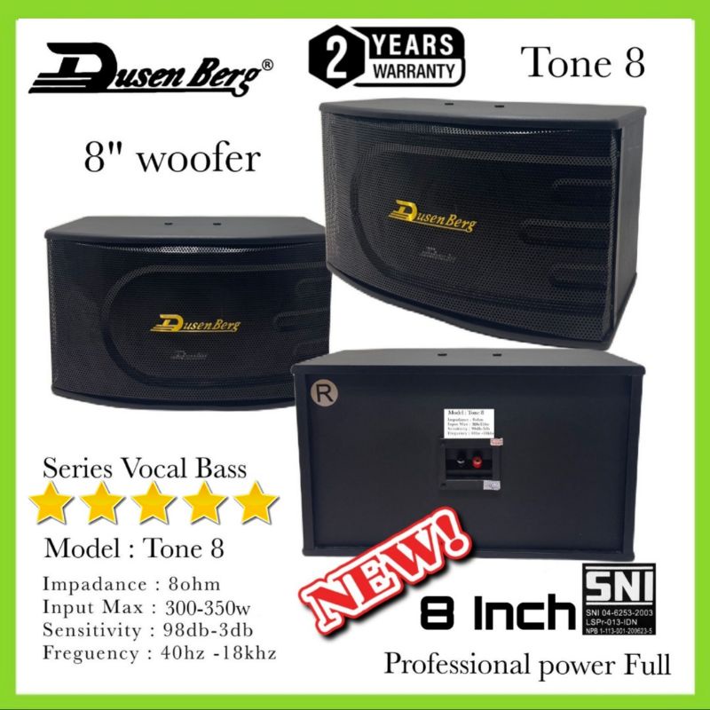 Speaker Karaoke Dusenberg 8 Inch Tone 8, Garansi 2 Tahun - 2 Unit