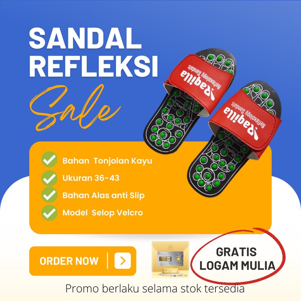 Sandal refleksi sandal rematik selop hijau merah raqilla 24151195