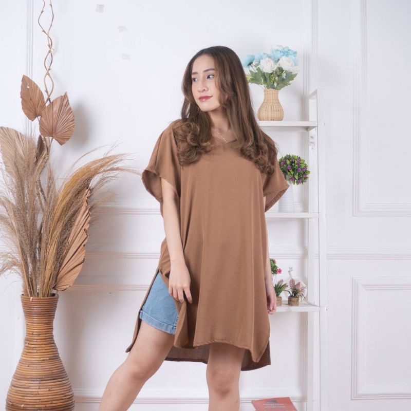 LONG SQUARE | ATASAN WANITA | Nagita Long Square Terbaru Airflow Cringkle Blouse Atasan Big Size Wanita Oversize / Atasan Wanita Terbaru