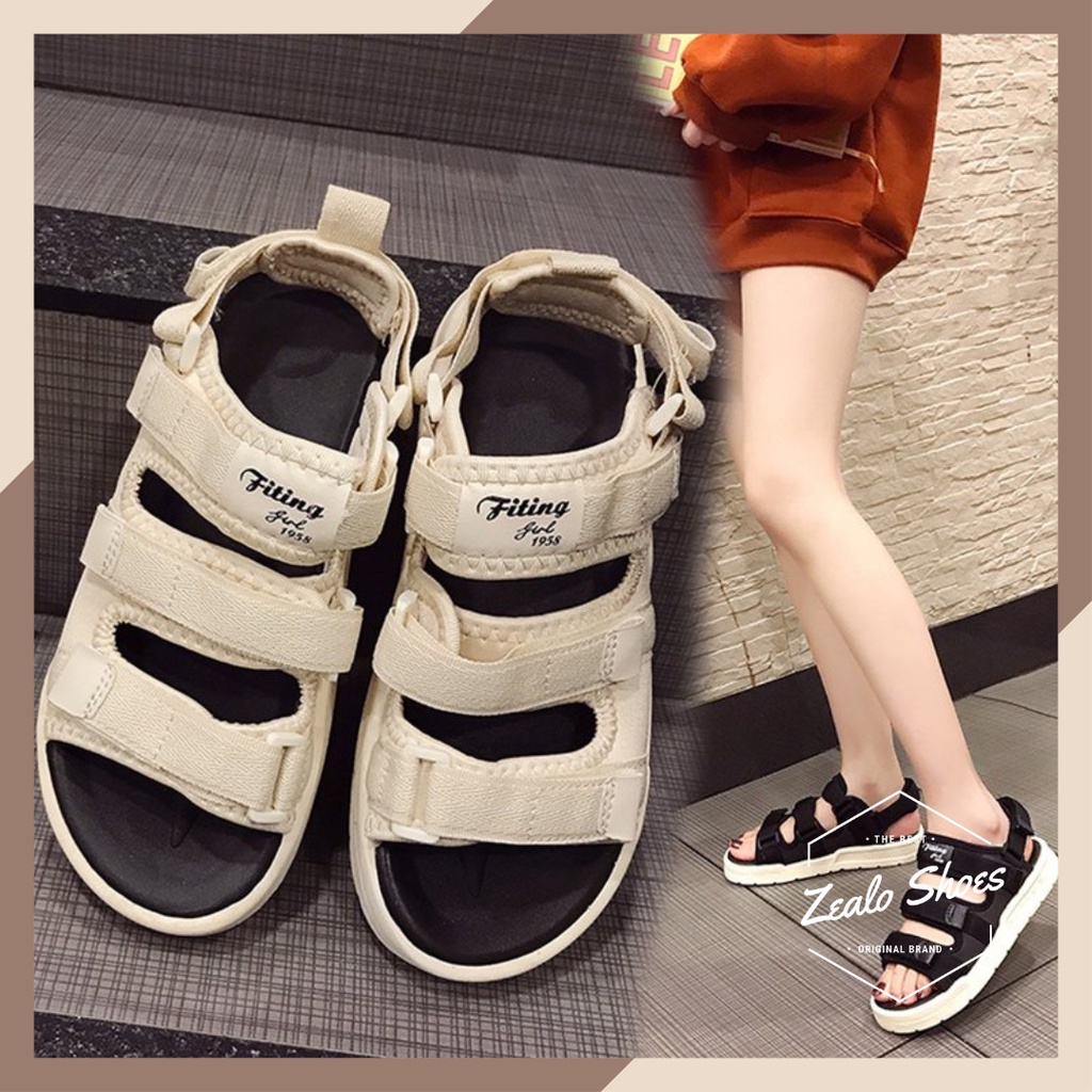 Zealo.Shoes 165 Sandal Wanita Murah Import Premium Quality Hitam Beige Model Tali