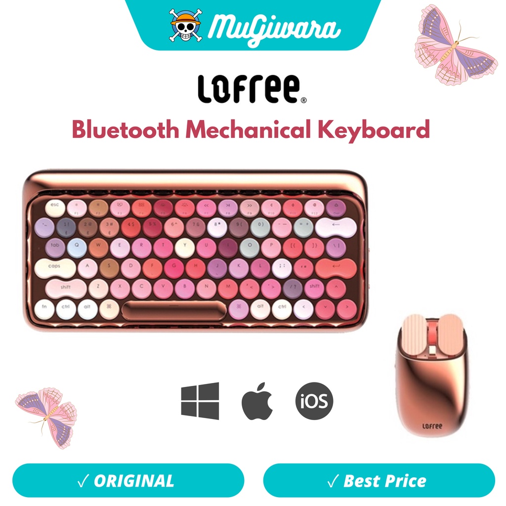 Keyboard Mouse Wireless Lofree EH112S With Cosmetics Color