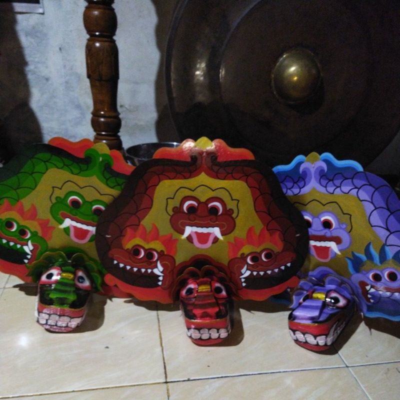 Barongan anak-anak kapsul / barongan mainan ukuran 12/13 kayu asli cocok untuk anak TK-SD
