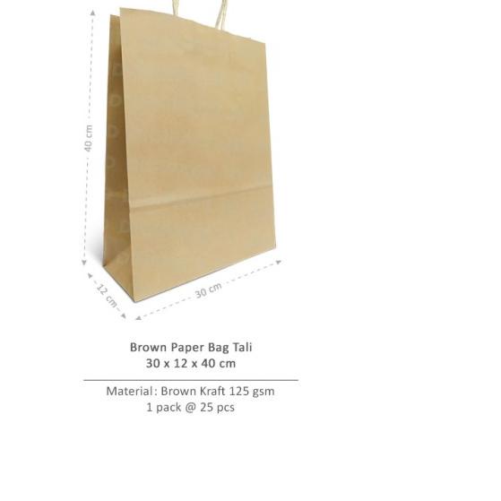 

[Digipack] Brown Paper Bag Tali 30 x 12 x 40 | Kantong Kertas Coklat
