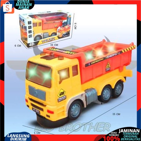 Truk tangki lampu Mainan truk tangki bump &amp; go mainan mobil truck builder tank truk molen Bersuara Dan Berlampu