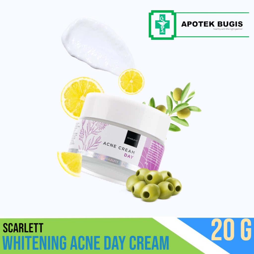 Scarlett Whitening Acne Day Cream Size 20gram pembersih jerawat setiap hari