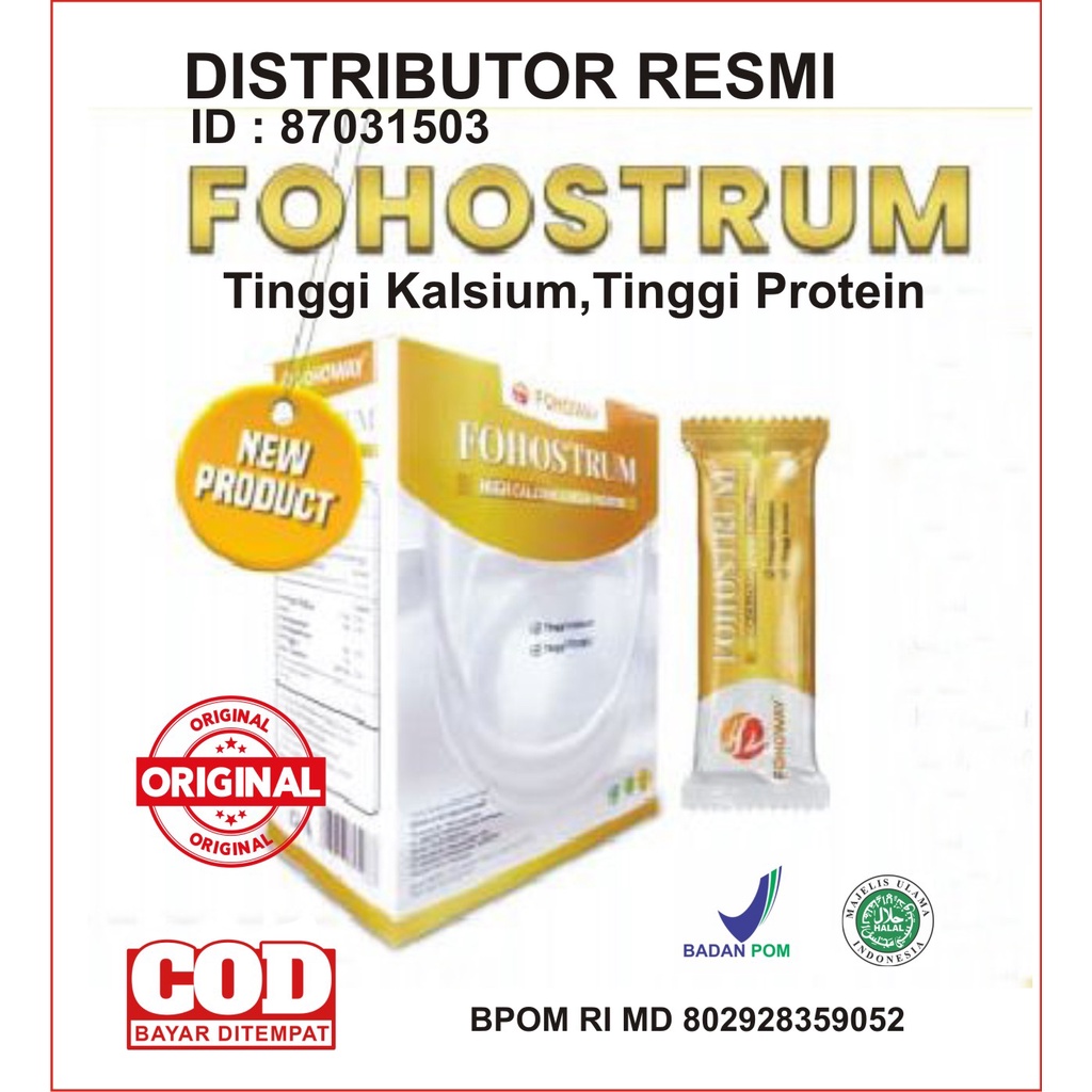 Fohostrum Fohoway Susu Kesehatan Tinggi Kalsium Tinggi Protein Legal BPOM dan Halal MUI