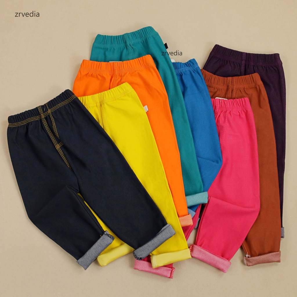 Jegging Polos uk 3-4 Tahun / Legging Jeans Anak Laki Perempuan Murah Celana Panjang Ketat Tebal Adem