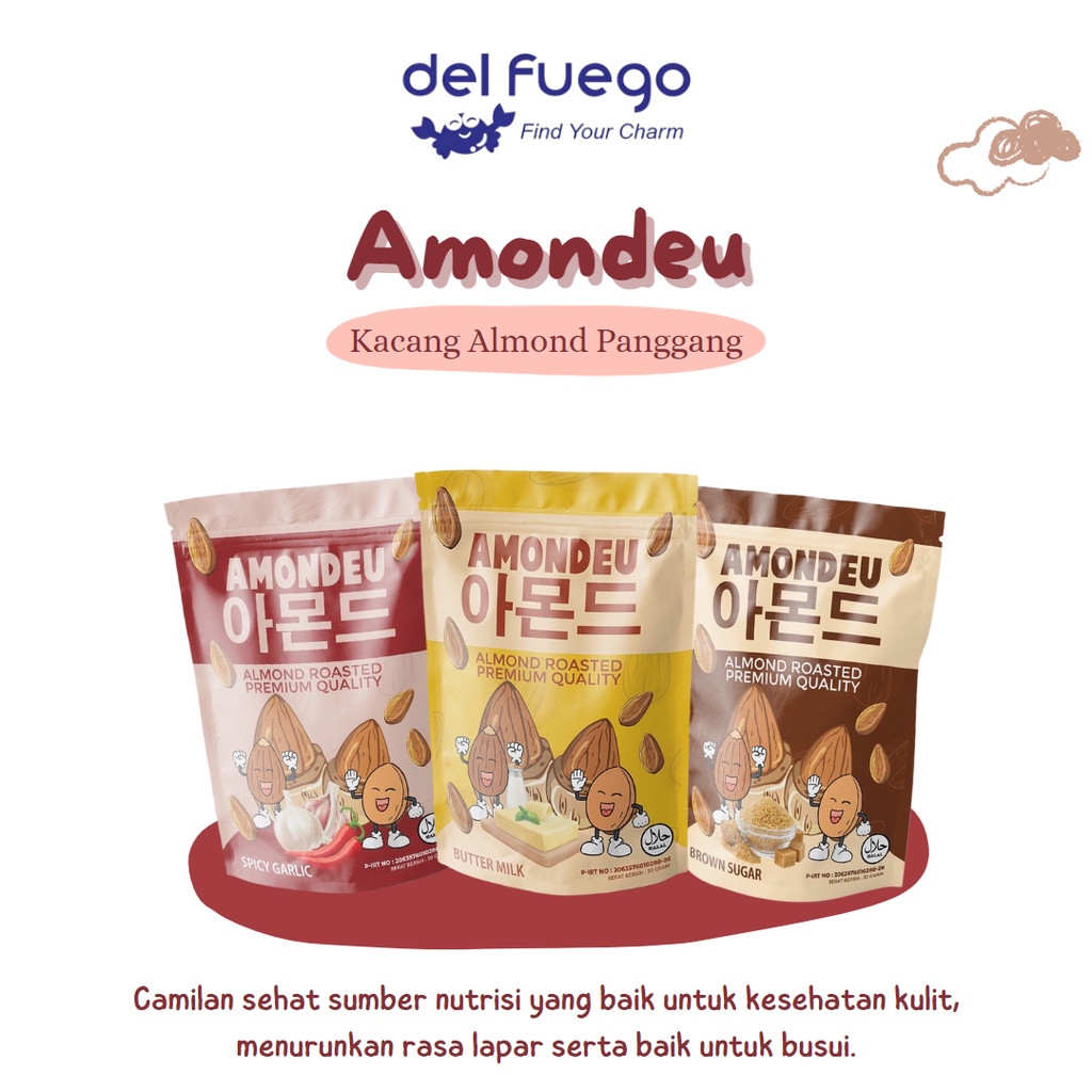 

[DF] Amondeu Almond Roasted Premium Quality / Camilan Almond Panggang Sehat
