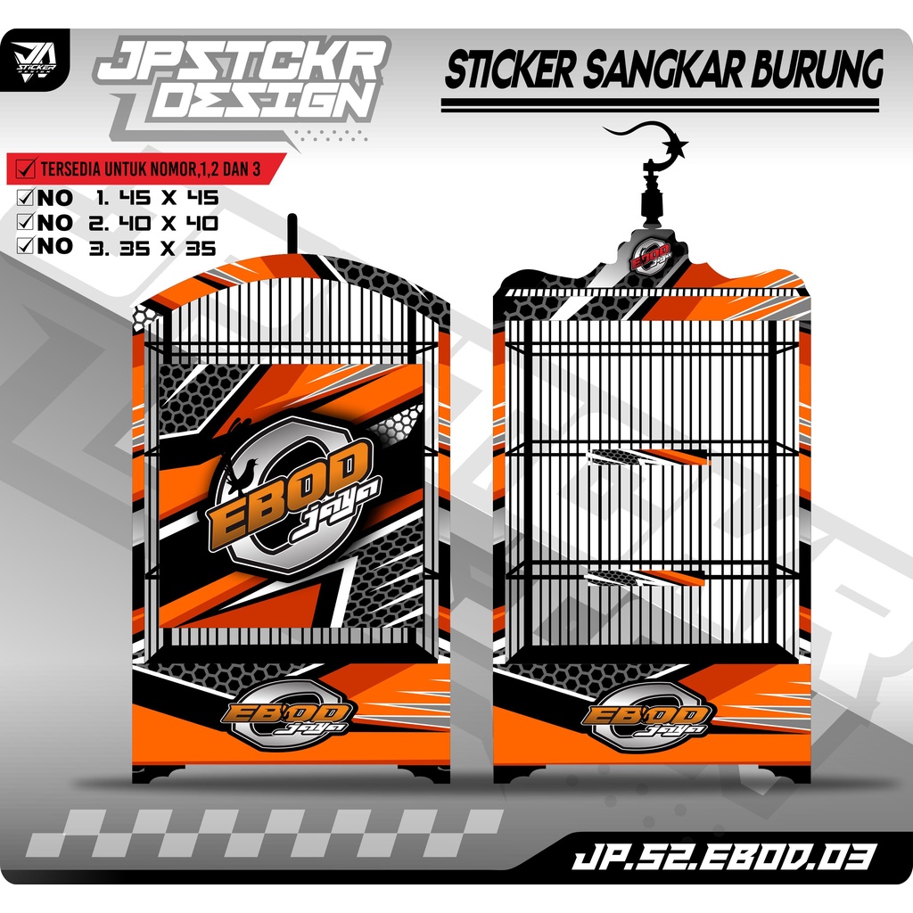 Sticker Decal Sangkar Burung Kotak - Stiker Dekal Kandang Burung Ebod Kotak BnR Kosan EBOD JAYA