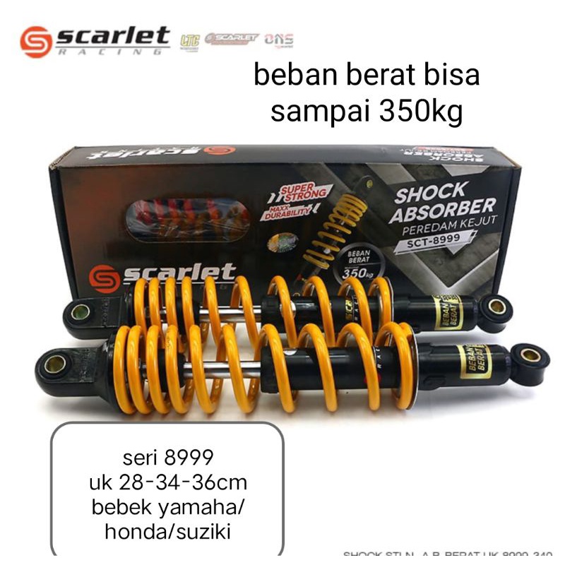 SHOCKBREAKER SHOCK BELAKANG BEBEK UK 280/340/ 360MM  SCARLET BEBAN BERAT SERI(8999)
