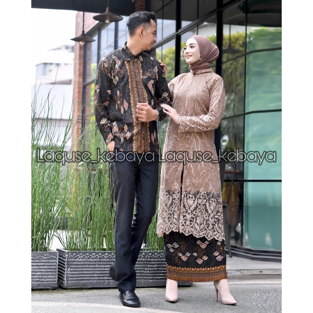 Setelan Kebaya Tunik Busui Batik Couple Modern Terbaru Outfit Pasangan Kondangan Wisuda By Laquse_kebayaa