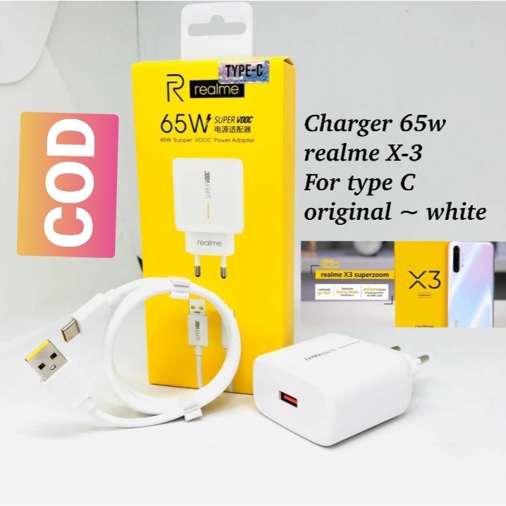 Charger Realme 65W Super DART Fast Charging VOOC Original