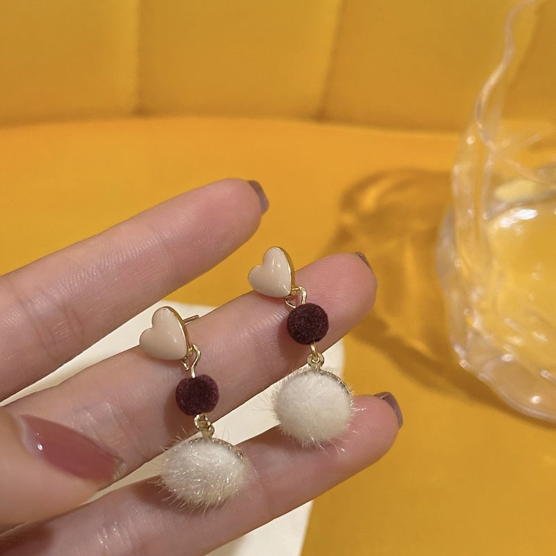 Anting Tusuk Sterling Silver 925 Model Hati Warna Pink Untuk Wanita