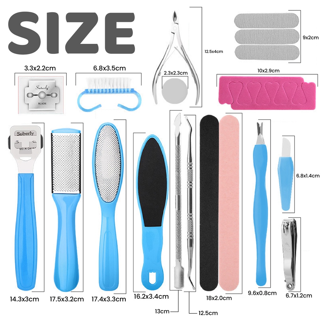 【 COD 】Set Alat Perawatan Kuku Kaki Manicure Pedicure/Pembersih Tumit Pecah/Perawatan Kecantikan Profesional Foot Care