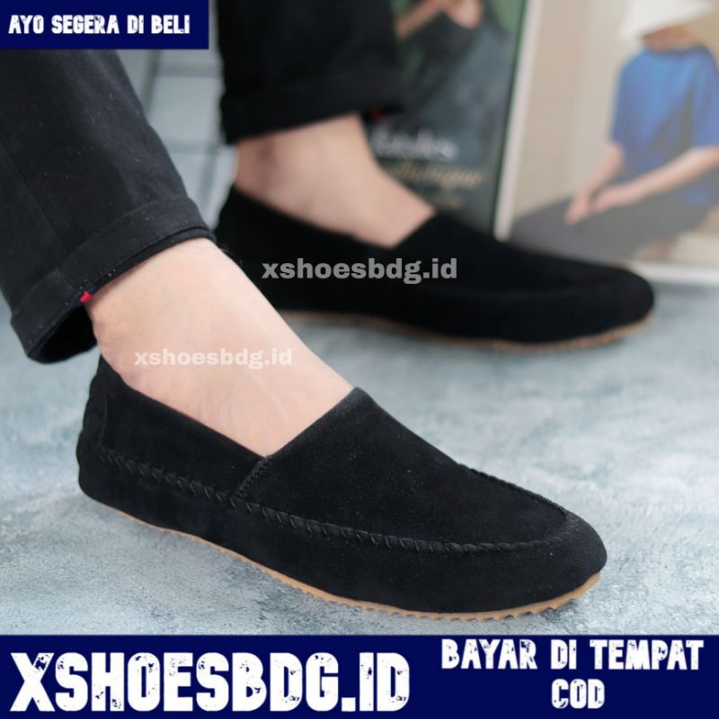 Sepatu Slip On Pria Santai Casual Formal Kulit Suede Sintetis Kerja Kuliah Kantor Kondangan Xshoesbdg.id x Siena
