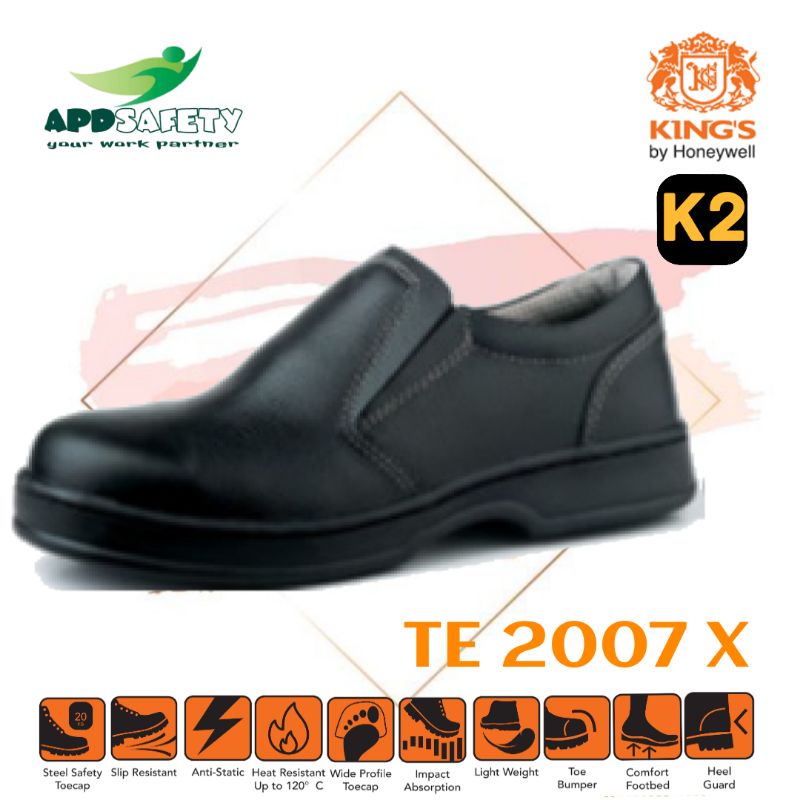 (Bayar di tempat) Sepatu Safety K2 TE 2007 X (Rubber Sole) King''s By Honeywell