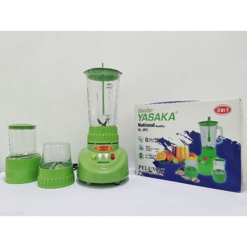 BLENDER PLASTIK YASAKA 3IN1  NATIONAL QUALITY,BL - 3 PC PISAU STAINLESS FOODGRADE MULTIFUNGSI