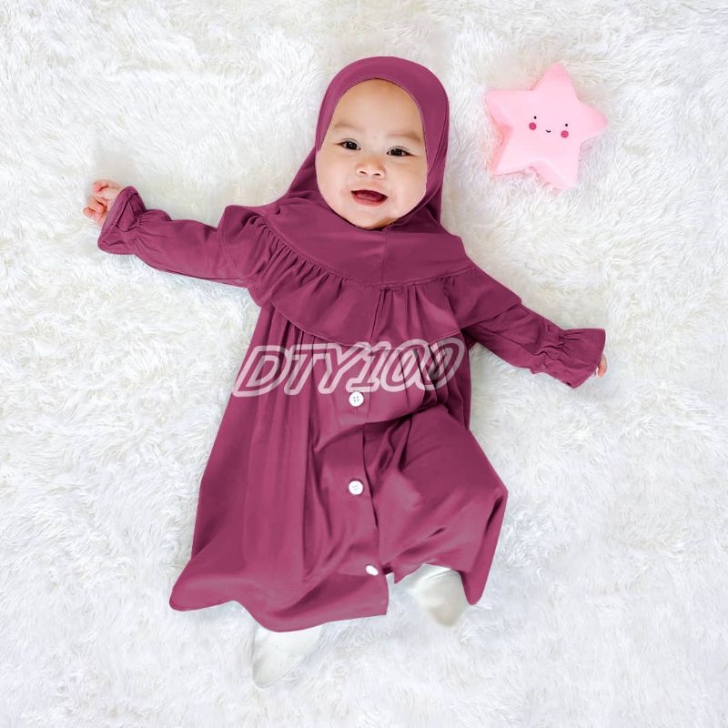Gamis bayi perempuan newborn BiLqiS 0-6 bulan 6-12 bulan 12-18 bulan