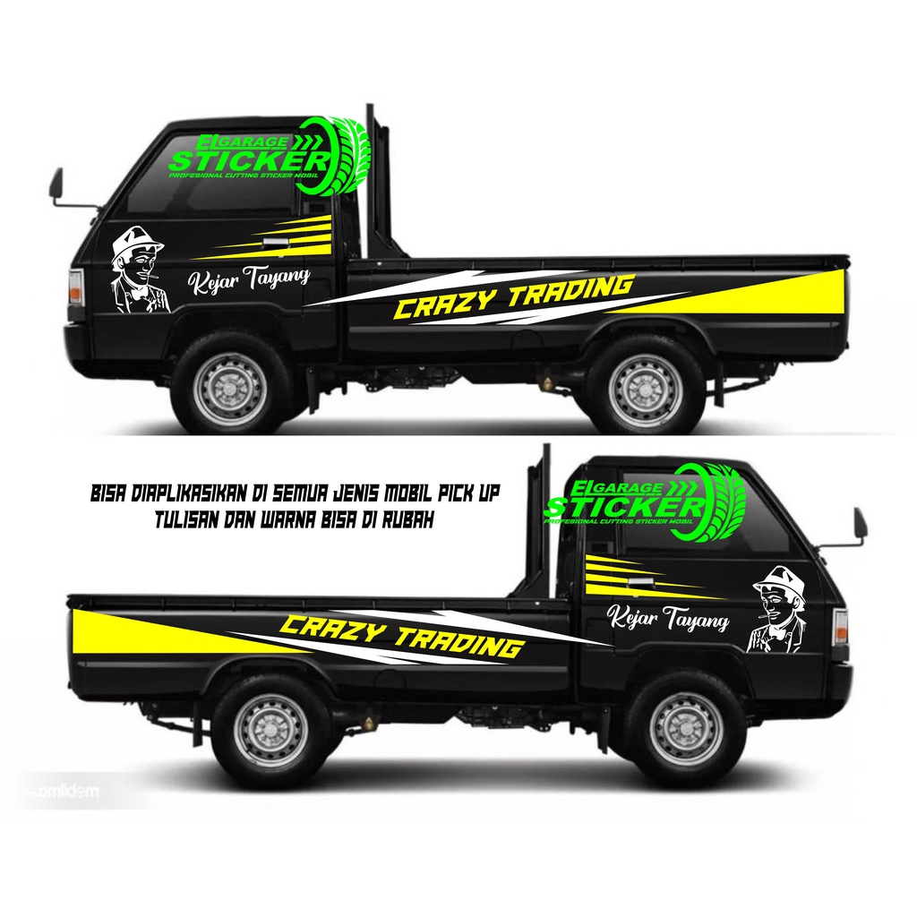 Stiker pick up l300 cutting stiker body mobil l300 stiker striping crazy trading pick up l300
