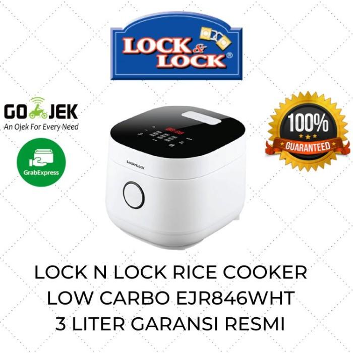 Lock N Lock Rice Cooker Low Carbo Less Sugar Digital 3 Liter EJR846WHT