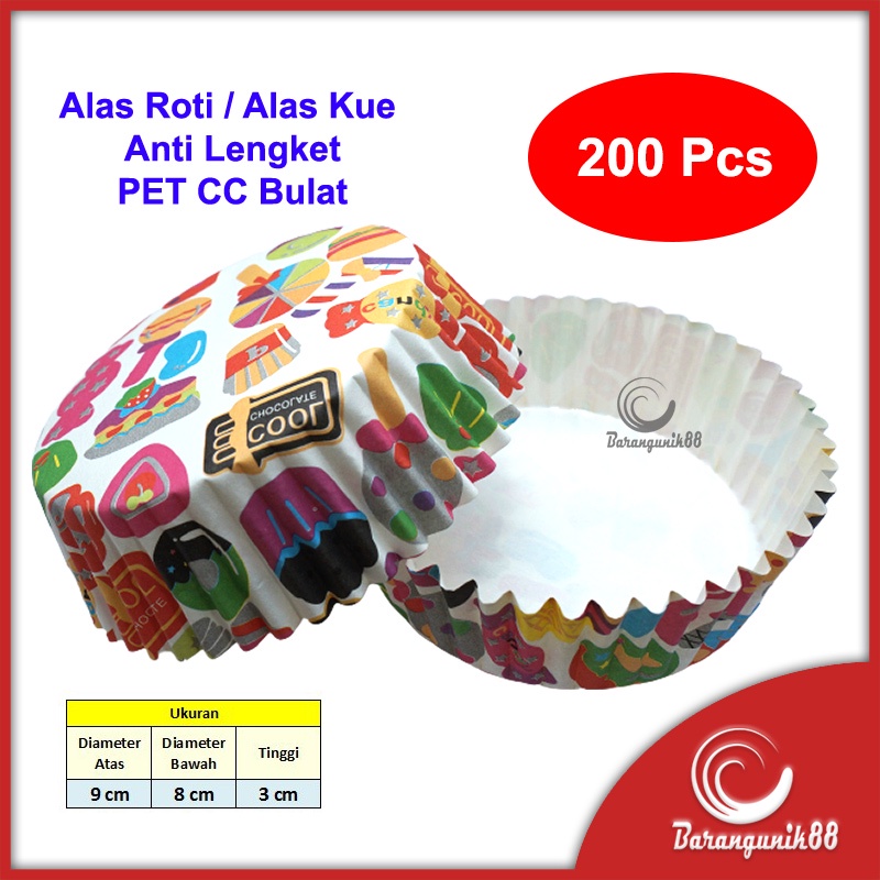 [200 pcs] Kertas Alas Roti Kue Anti Lengket PET CC Bulat Roti Bluder