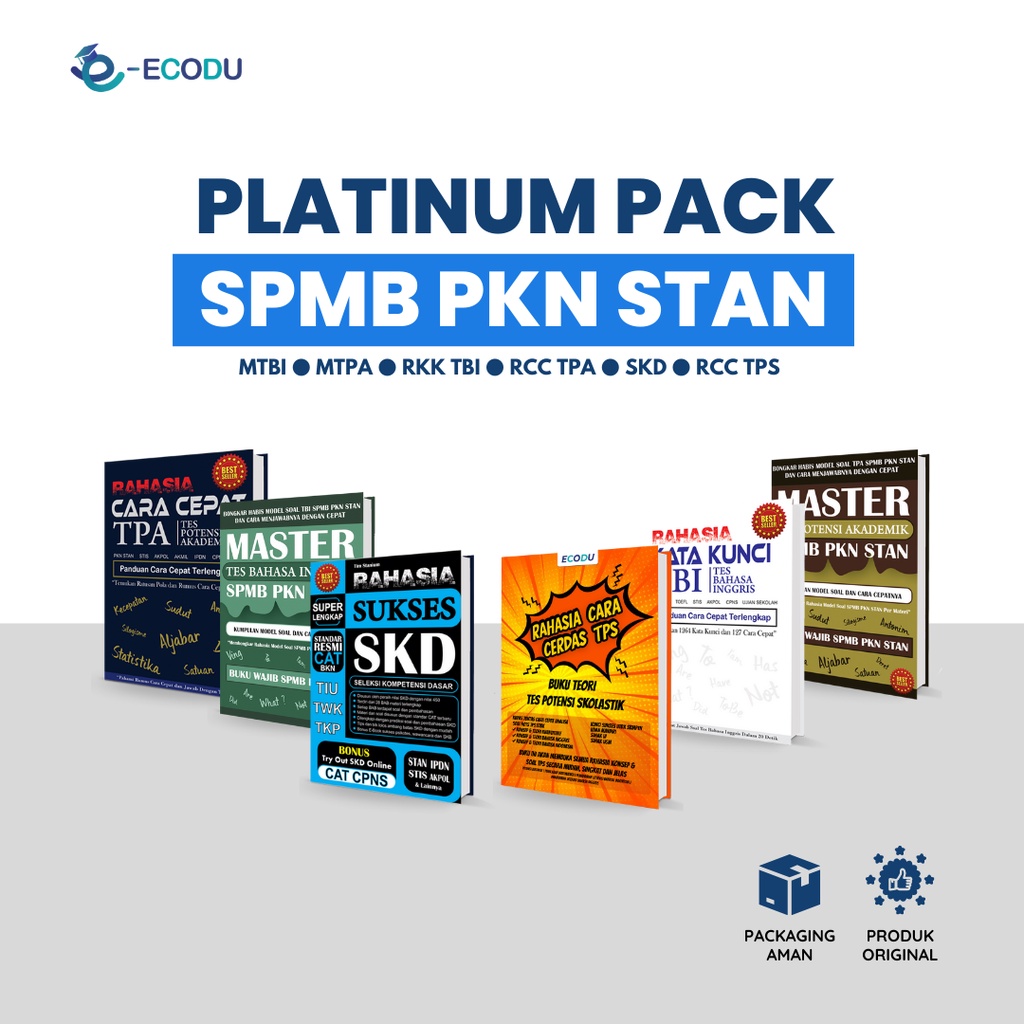 ECODU [GRATIS ONGKIR + TRY OUT ONLINE  PKN STAN] PLATINUM PACK SPMB PKN STAN / BUKU STAN 2023