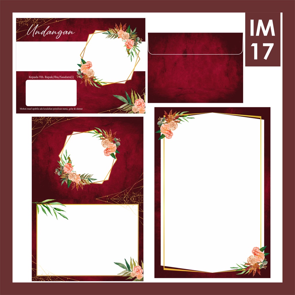 Blangko Indomedia IM 17, Blangko Undangan Pernikahan (blangko kosong) Hemat. elegant